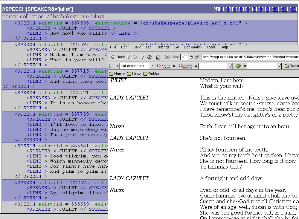 Web-based XML search using eXist