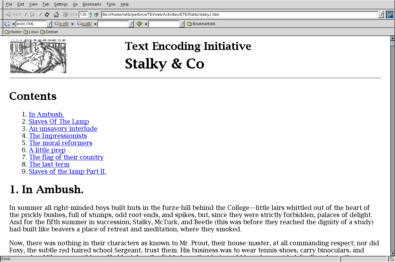 Simple web rendition of TEI document