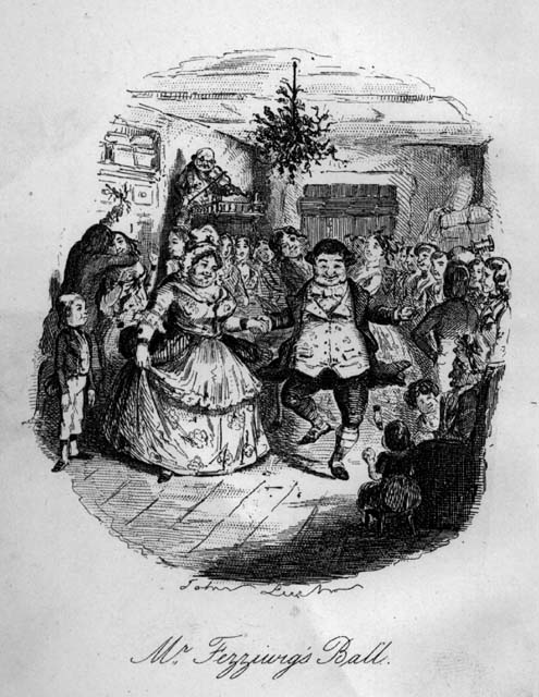 : illustration by George Cruikshank from Dickens'
(1843)