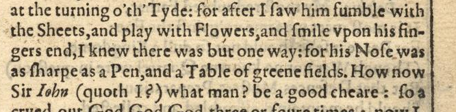 Detail from , first quarto (1600)