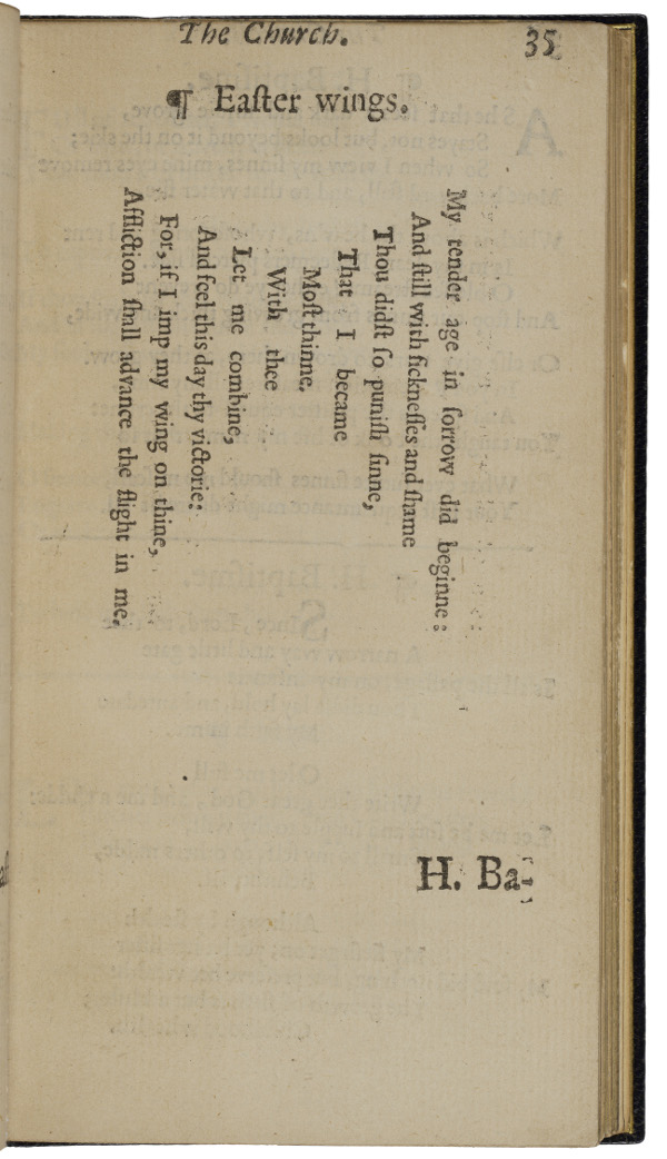 Page 35 of George Herbert's
(1633), from a copy in the Folger Library.